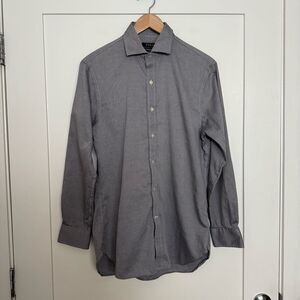 Polo Ralph Lauren Shirt Mens Sz 15.5 32/33 Gray Slim Fit Preppy Career Office